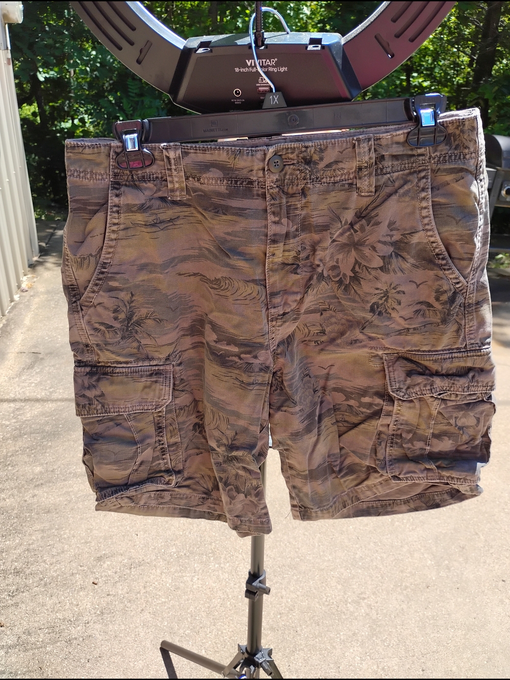 Old Navy Brown Tropical Print Cargo Shorts
